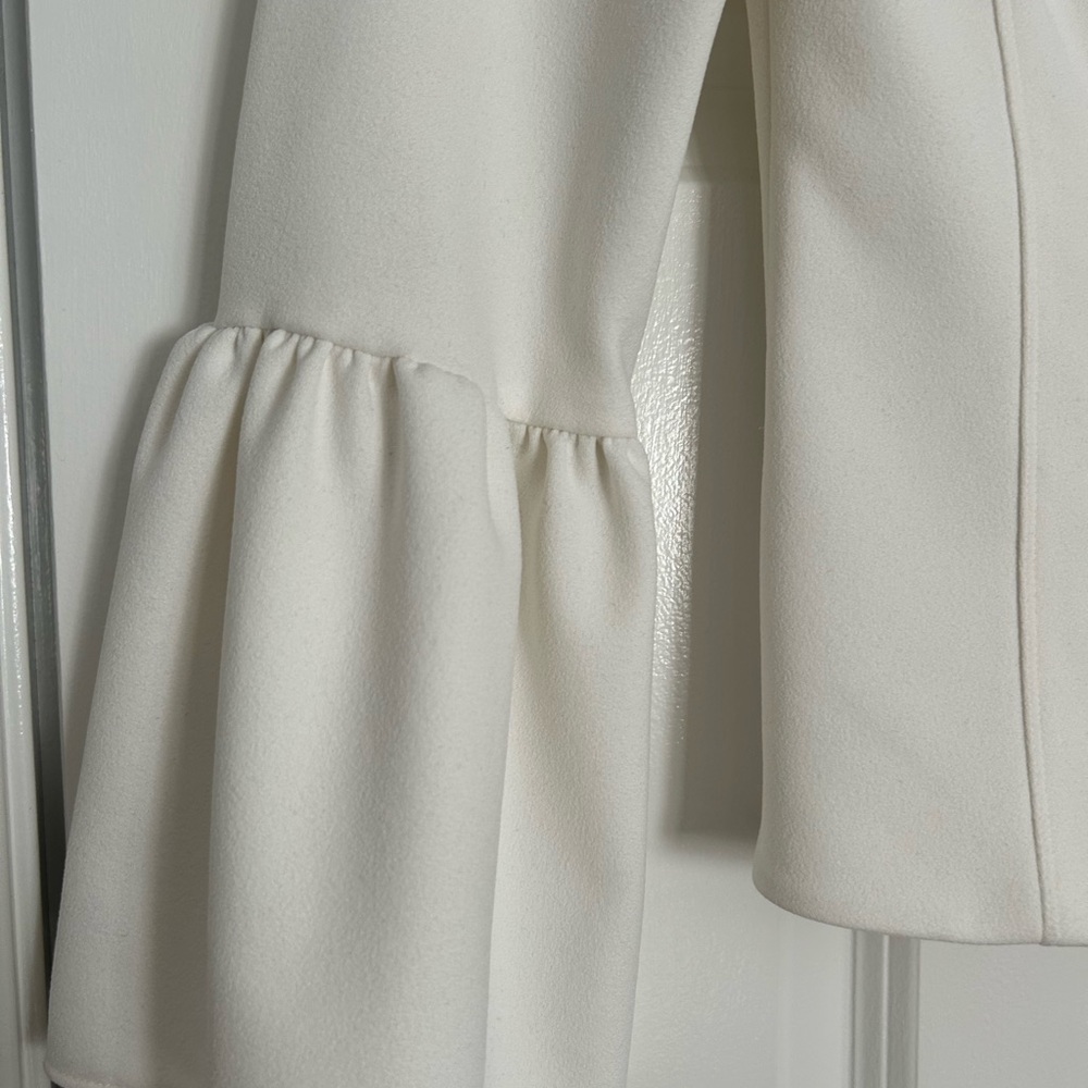 Tibi Cream Ruffled 3/4 Sleeve Blouse - Picture 2 of 5